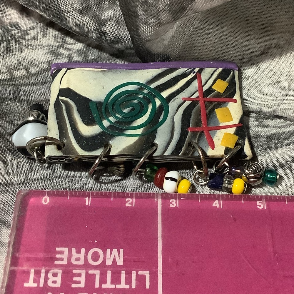 Handmade Artistic Brooch with Beaded Accents - Picture 3 of 3